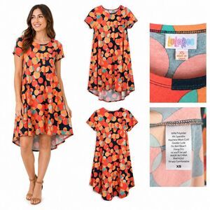 LuLaRoe Carly XS Polka Dot Hi Low Swing Dress